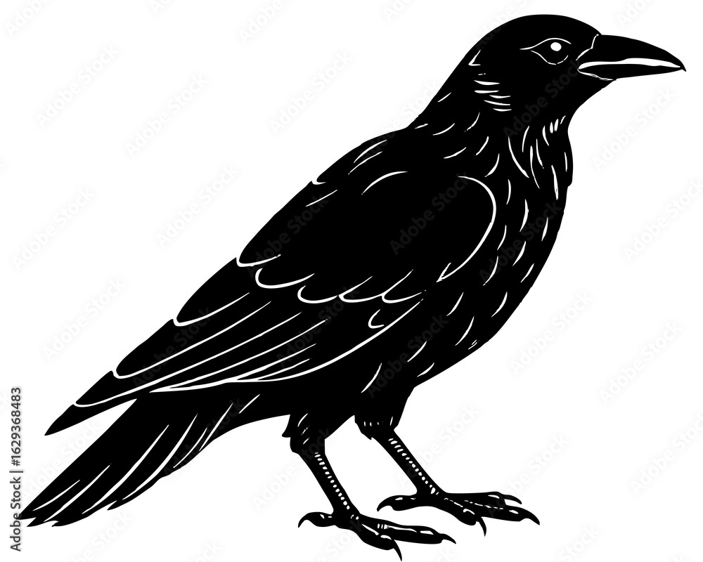 Fototapeta premium crow on a white background