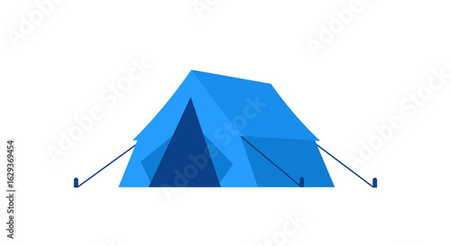 Blue Camping Tent Icon Isolated