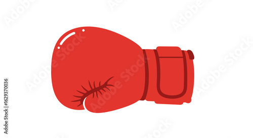 A vibrant red boxing glove illustration, a powerful symbol of competitive sports, fighting spirit, and knockout strength