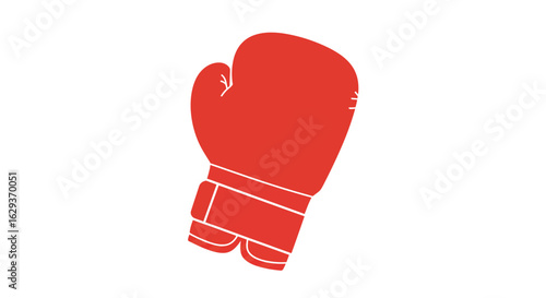 Red boxing glove icon representing the concept of fight, competition, and strength. A vector sport illustration isolated on white.