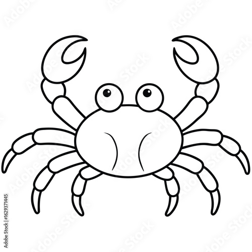 Cartoon crab with glasses isolated on white background
