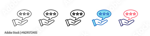 Stars Icon In 5 Different Styles Set Collection.   