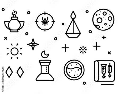 chemistry icons set