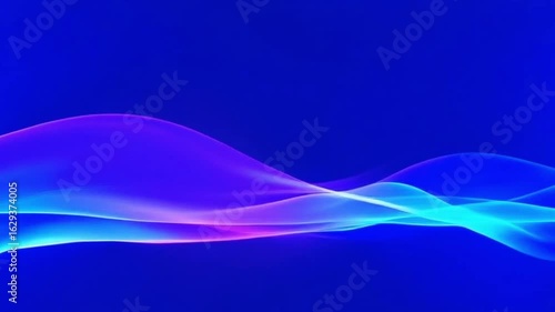 Abstract Neon Wave:  Fluid Light Animation Background Loop