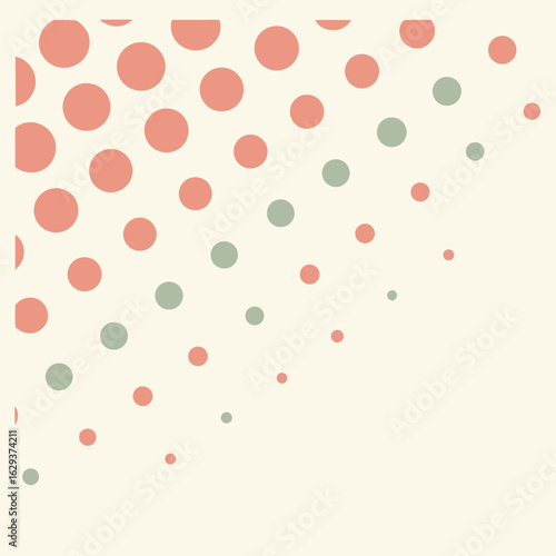 The dots are arranged in diagonal rows, spaced further apart as they move toward the bottom right.

