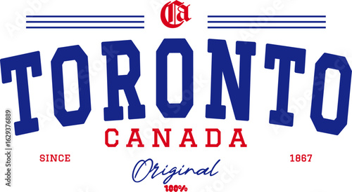 Retro typography college varsity Toronto slogan with Grunge effect for jersey, t-shirt, or wall art design - Vector
