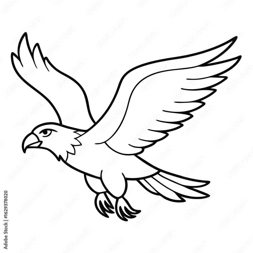 Obraz premium Eagle illustration isolated on white background in black and white