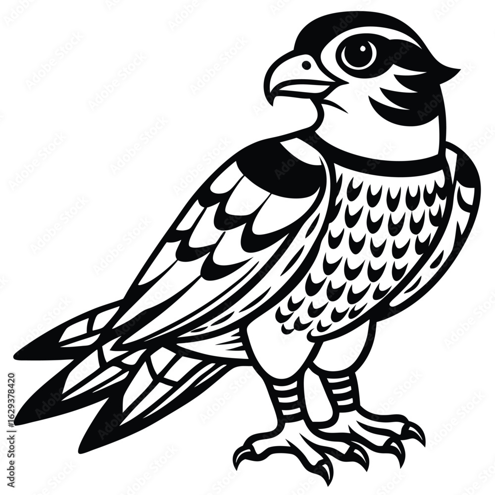 Obraz premium Flamingo illustration isolated on white background in black and white