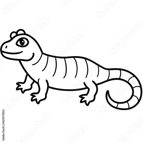 Cartoon lizard illustration isolated on white background