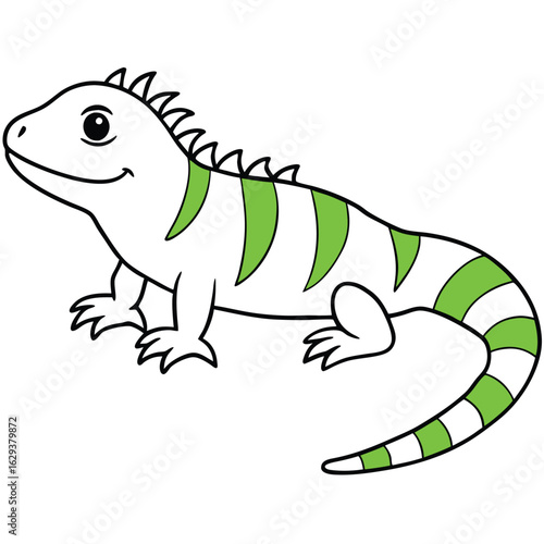 Cartoon lizard illustration isolated on white background