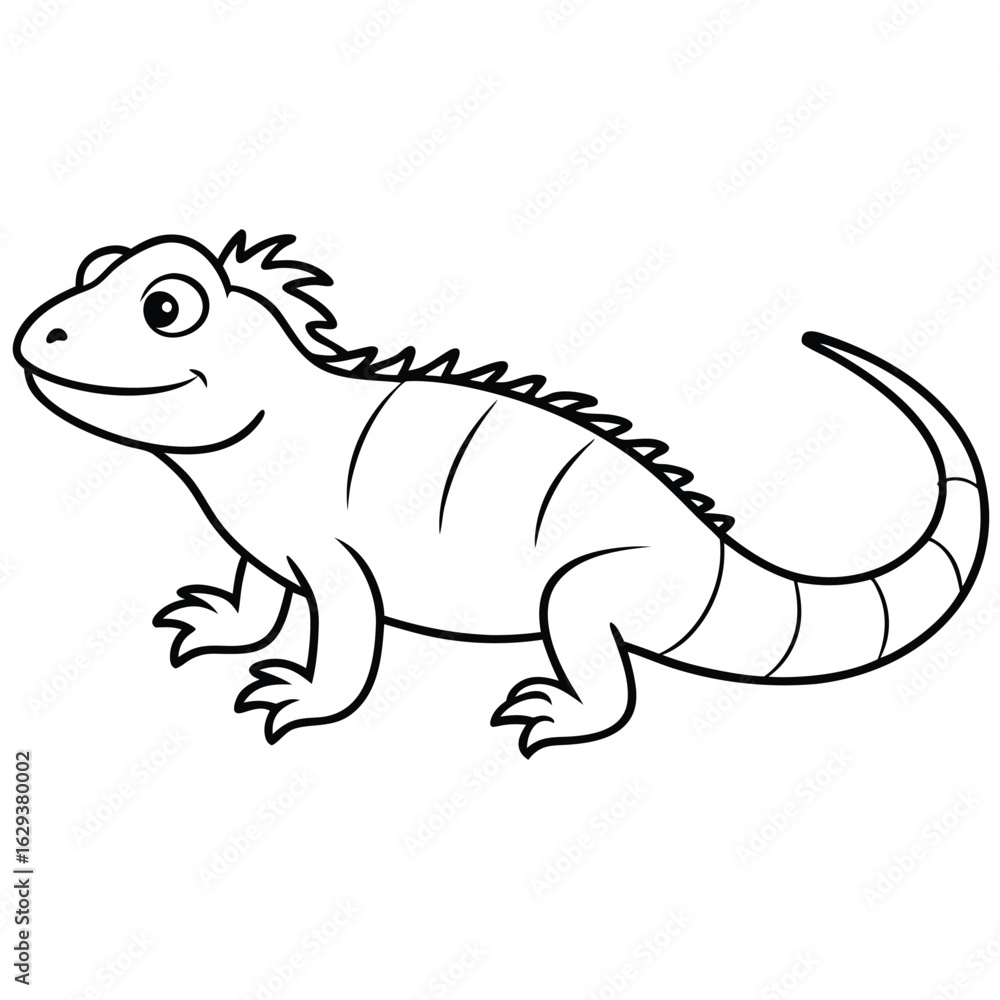 Fototapeta premium Cartoon lizard illustration isolated on white background
