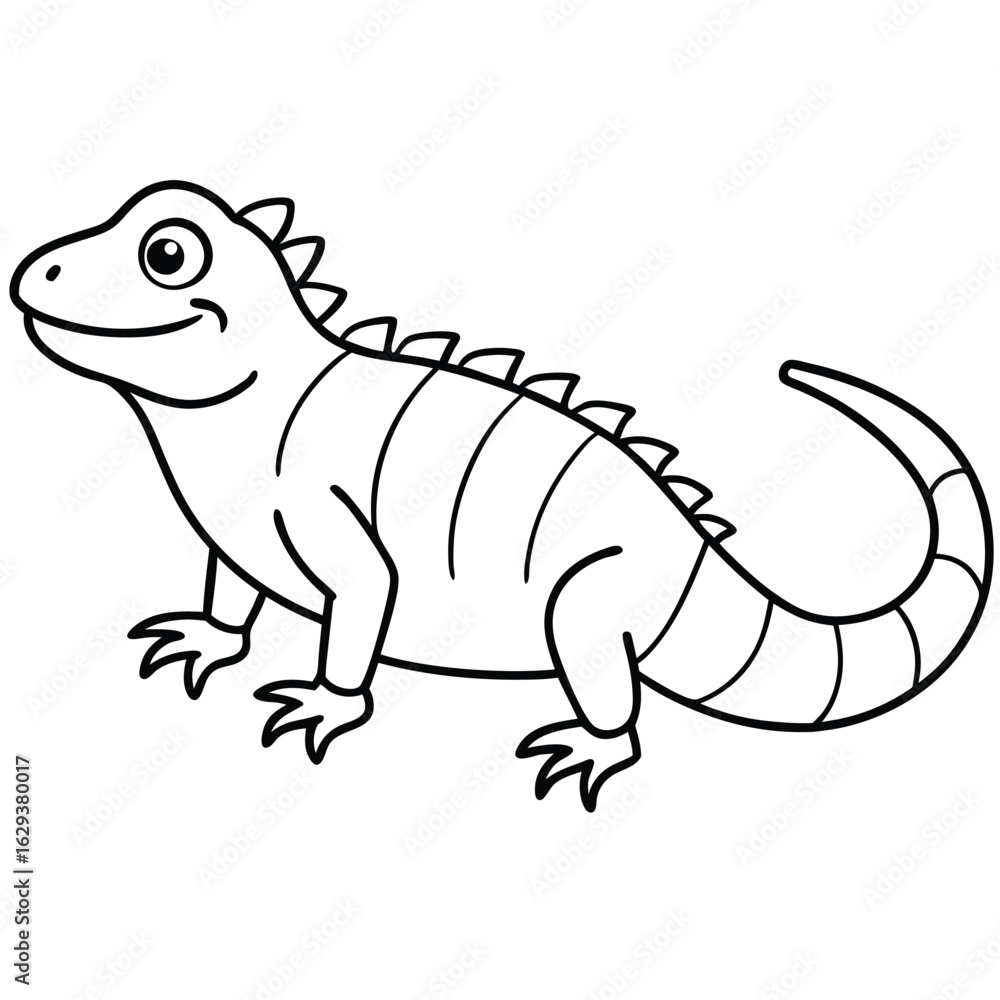 Fototapeta premium Cartoon lizard illustration isolated on white background