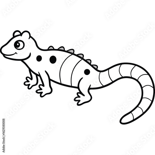 Cartoon lizard illustration isolated on white background