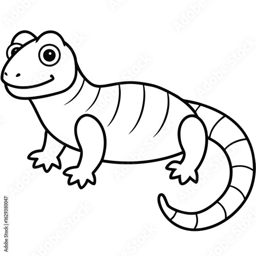 Cartoon lizard illustration isolated on white background