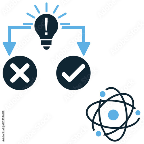 Science hypothesis icon vector for a testable theory or research question. Useful for illustrating scientific methods, experiments, and logical inquiry.