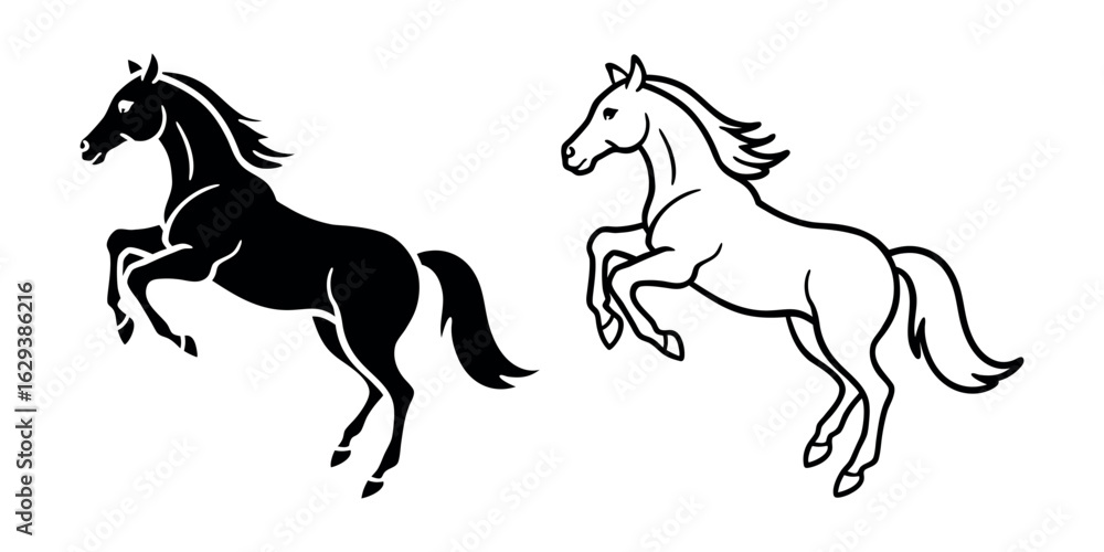 Obraz premium Horse run cycle. Walking trotting and galloping horse. Vector illustration isolated on a white background