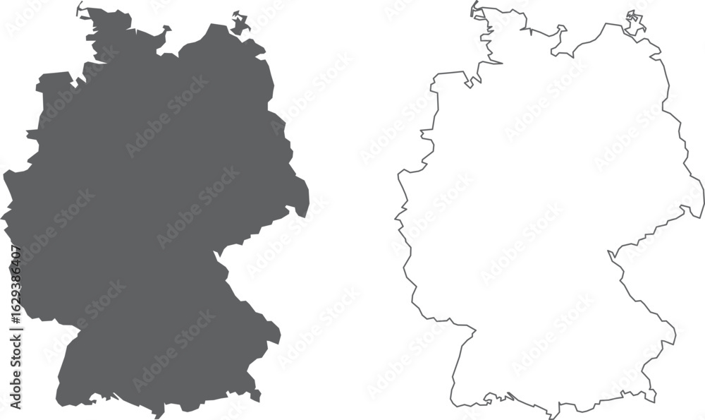 Naklejka premium vector illustration of simple abstract map of Germany