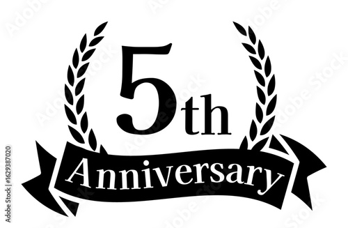 5周年記念、アニバーサリーのロゴベクターイラスト