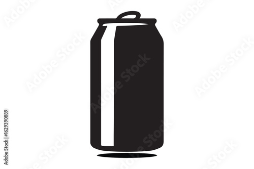 A black soda can is isolated on white background Ai Generated