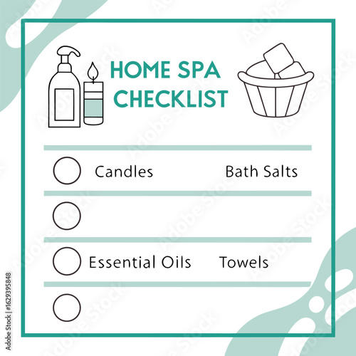 Home spa checklist gather essential items like candles bath salts essential oils and towels for a relaxing spa experience at home
