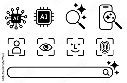 AI人工知能のアイコン01白黒