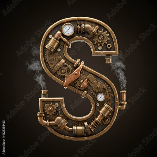 Intricate Steampunk Letter S A Mechanical Marvel