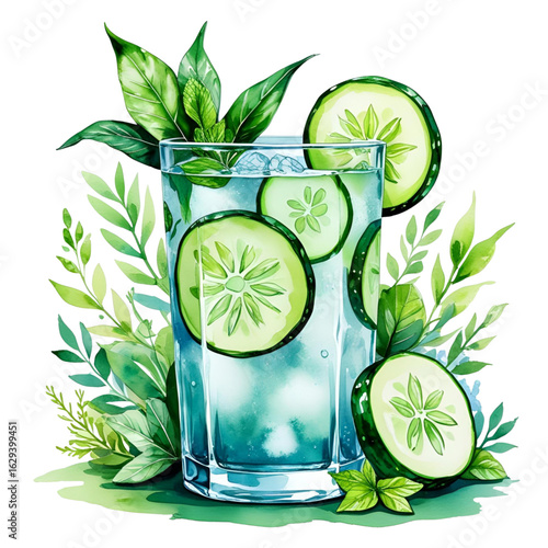 Gin and tonic with cucumber and botanical vibe