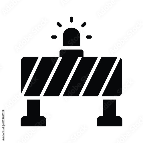 Have a look at this glyph  icon of road barrier placed