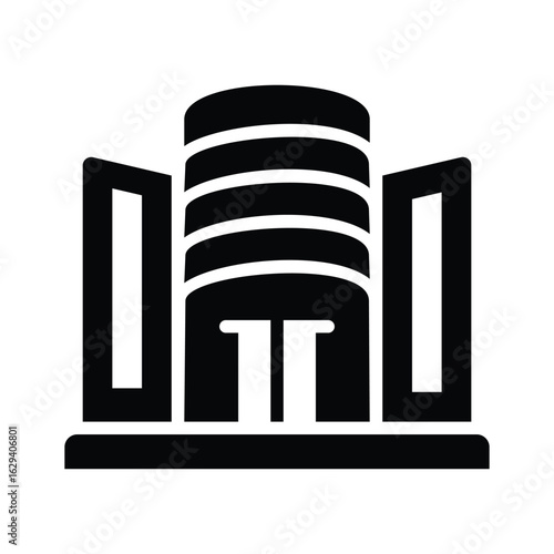 Grab this glyph  style icon of mall building exterior