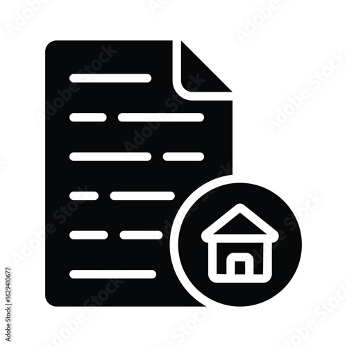 Grab this glyph  style icon of property paper