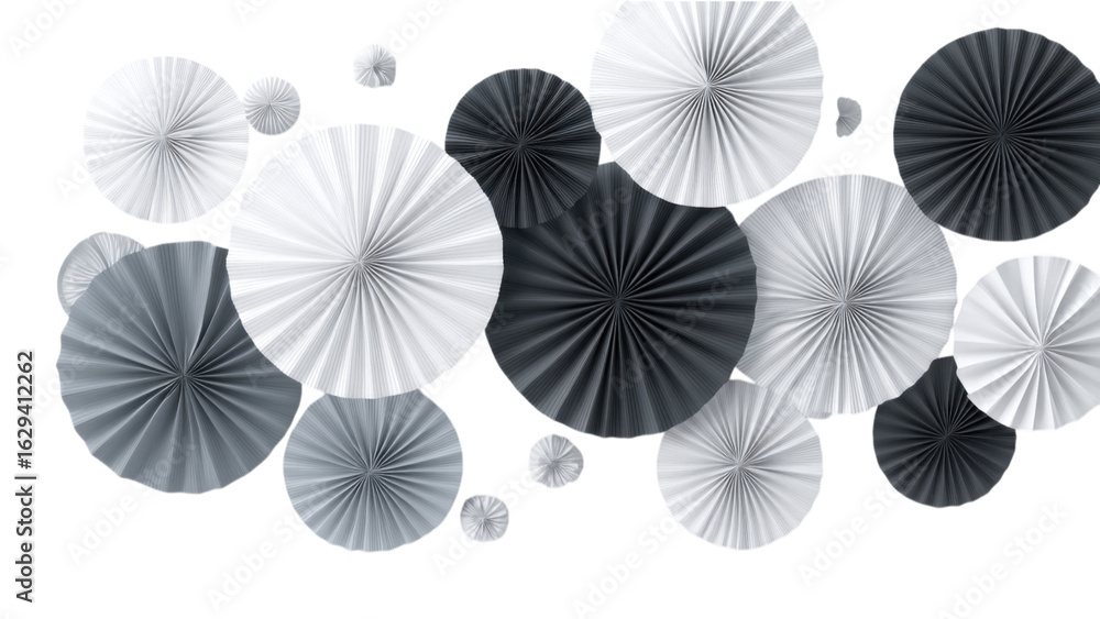 Naklejka premium Abstract Geometric Distributed Cutouts in Varying Colors and Sizes