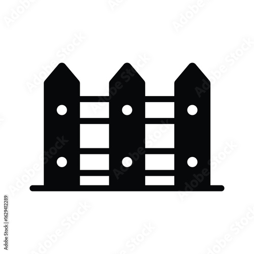 Grab this glyph icon showing fence with wooden panels