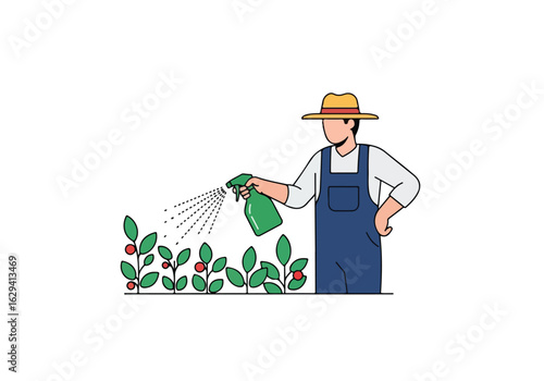 Farmer Spraying Crops: Cultivating Growth and Protection