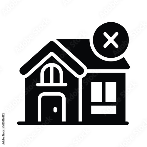 A captivating glyph icon showing cancel house request