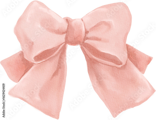 Pink Bow Watercolor Valentine's Day Element

