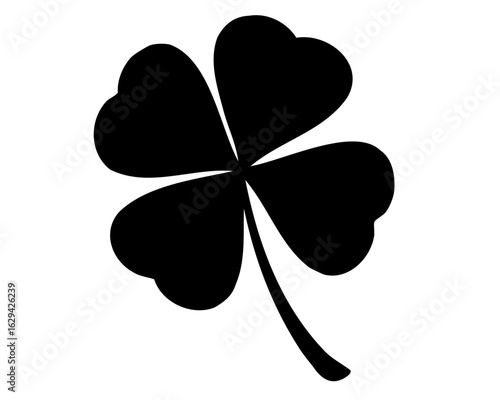 leaf clover black silhouette vector, st patricks day icon