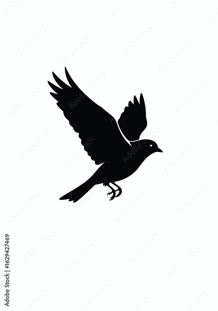 Fototapeta premium Bird in Flight Silhouette - Simple Elegance