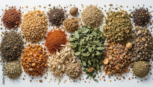 Diverse Collection of Dried Herbs and Spices