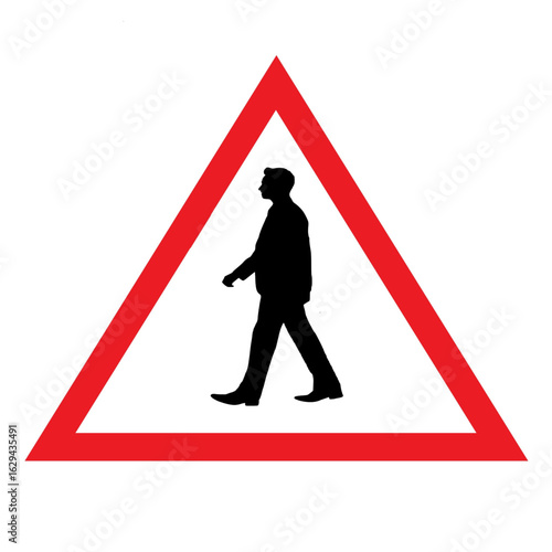pedestrian crossing sign road rules traffic sign symbol design illustration.eps