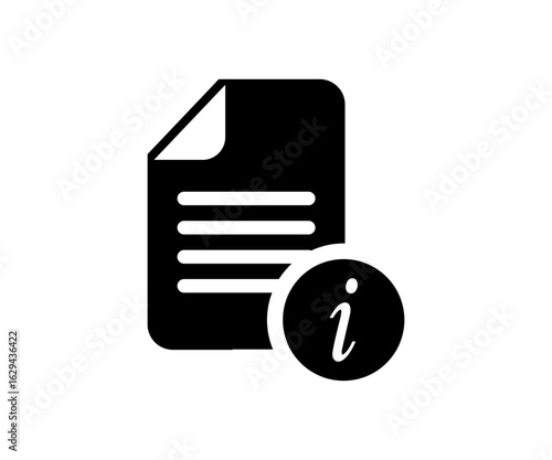 Information file icon sign. Document for help support guide instruction manual sharing knowledge vector design and illustration.
