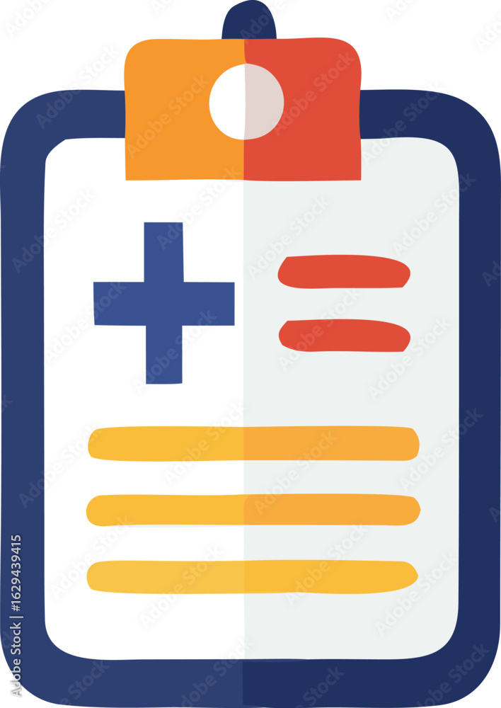 Obraz premium Digital medical record icon representing healthcare information and patient data on a clipboard