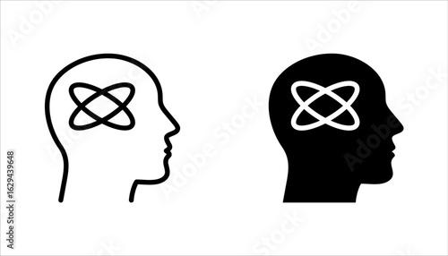 dizziness icon set, graphic pictogram of man with vertigo symptom of migraines, vector illustration on white background
