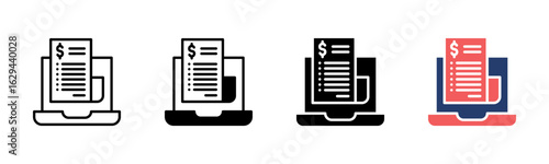 E-Invoicing icon sheet multiple style collection