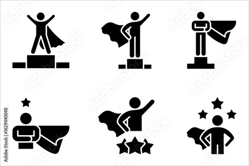 role model icon set, vector illustration on white background
