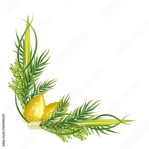 Decorative frame made of greenery.eps