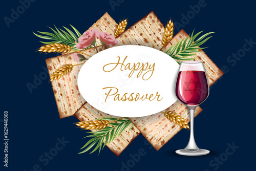 Happy Passover holiday card.eps