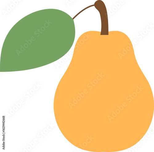 Whole Pear with Leaf