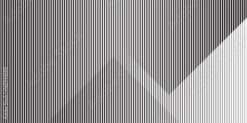 Narrow black-white vertical lines. Symmetric geometric ornament. Striped seamless pattern, abstract wallpaper. Digital paper for textile print, page fill. Vector
