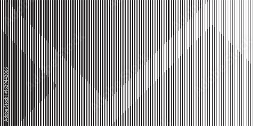 Narrow black-white vertical lines. Symmetric geometric ornament. Striped seamless pattern, abstract wallpaper. Digital paper for textile print, page fill. Vector
