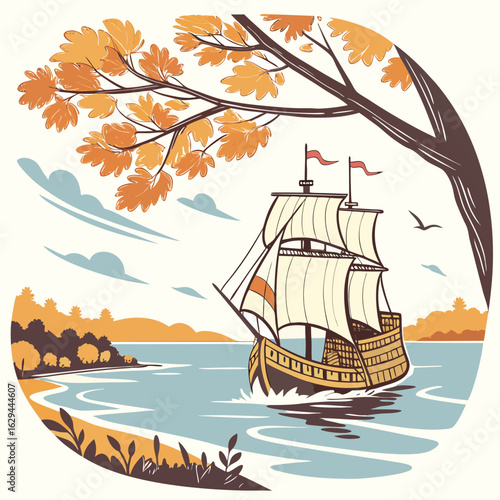 sailing ship on the sea